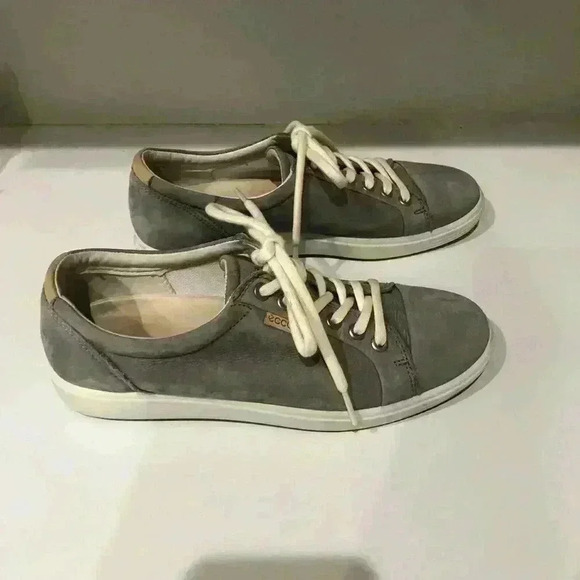 Ecco Soft 7 Leather Sneaker Anatomical Gray Comfort Women's 7 (38 EU) - Picture 2 of 7